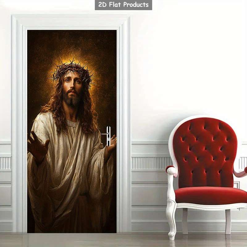 1pc 95.0x214.88cm Jesus Christian Themed Stickers