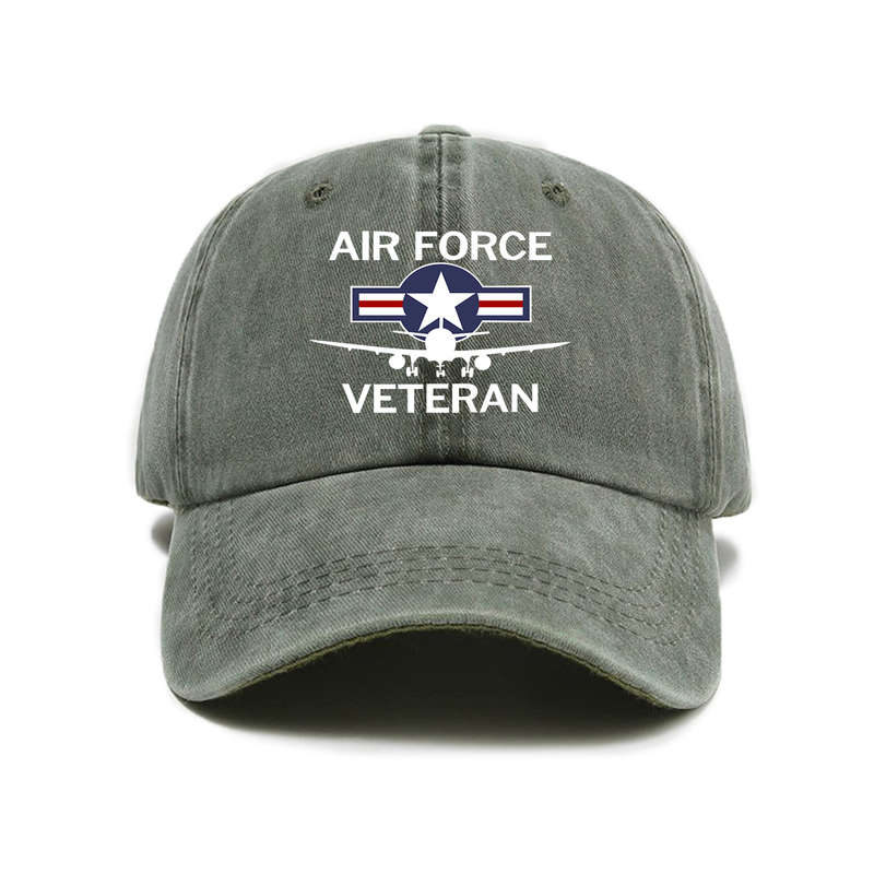1pc Minimalist Adjustable Baseball Cap with Air Force Veteran Embroidery Sun Protection Casual