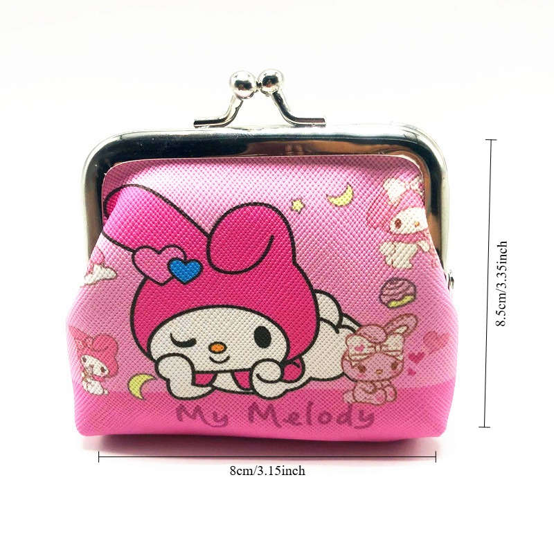 1pc For Hello Kitty Cartoon Coin Pouch Mini Clutch Kiss-Lock Purse Kawaii Storage Bag Wallet