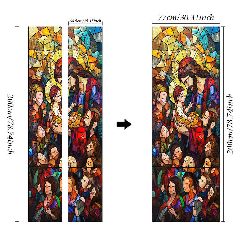 1pc 95.0x209.8cm Jesus Christian Themed Stickers