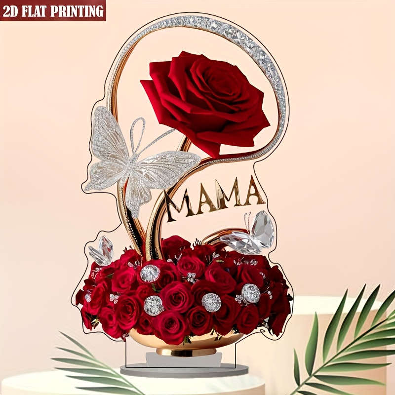 1pc 2D Flat   Acrylic Rose a Gift of Roses for My Wife a Birthday Present for My Wife a Rose