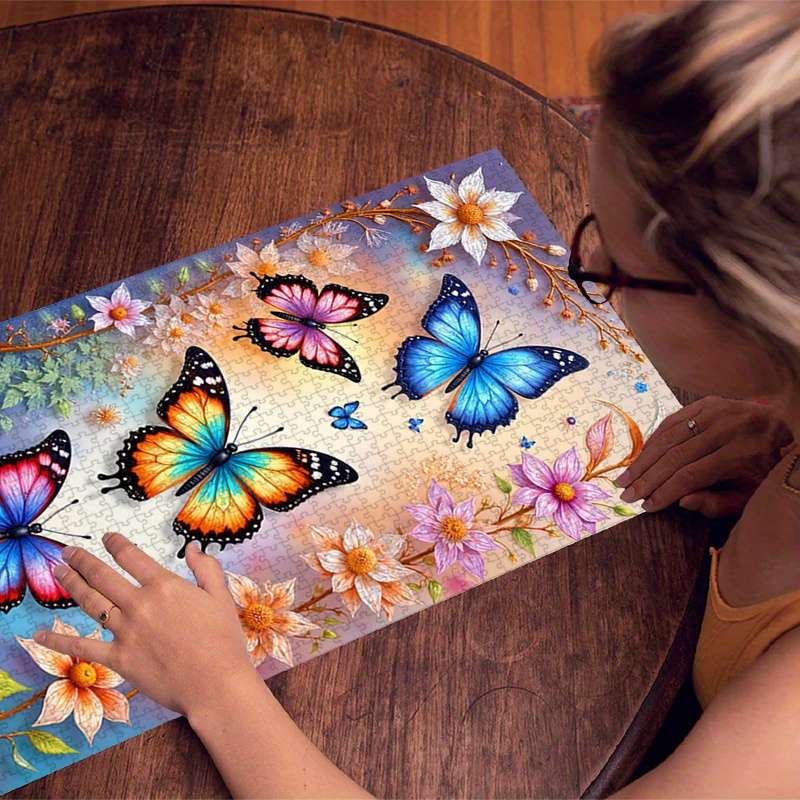 1000pcs Jigsaw Puzzle for Adults 80x40cm Large Butterfly Floral Design Premium H