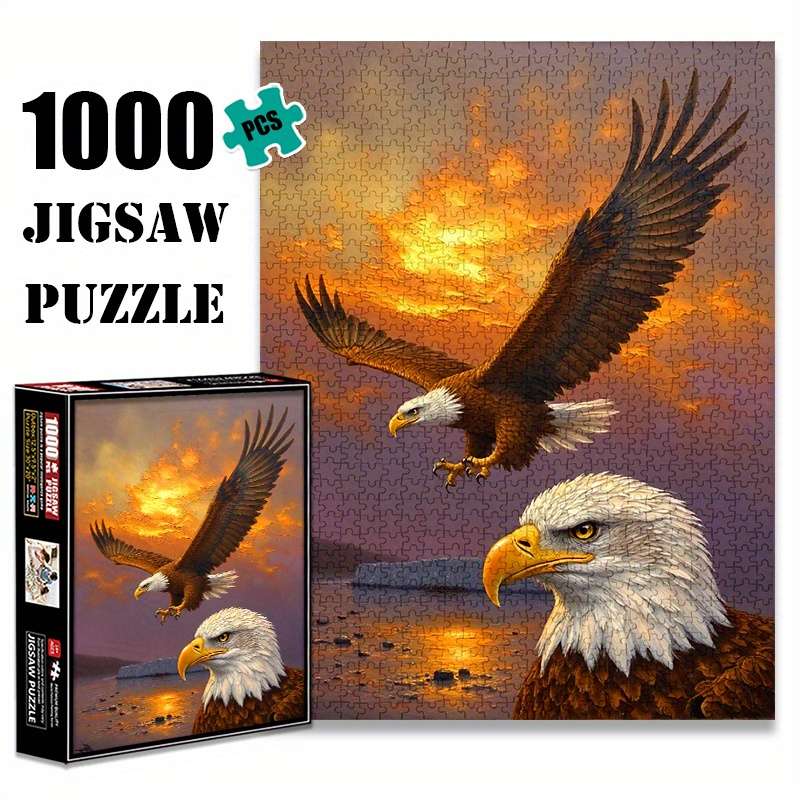 1000pcs Majestic Eagle Sunset Jigsaw Puzzle Scratch Water Resistant Advanced DIY
