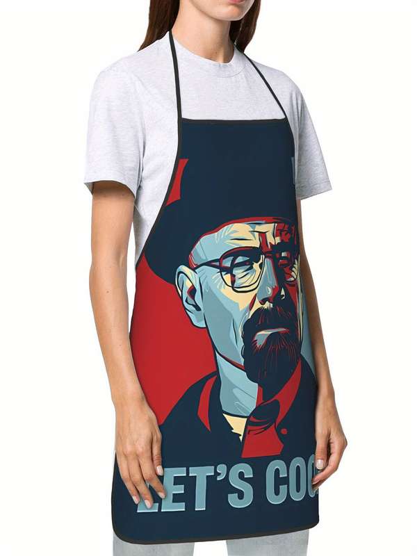 1pc Vintage Style Woven Fabric Slight Stretch Tops Apron Patterned Print 190g m? for Household C
