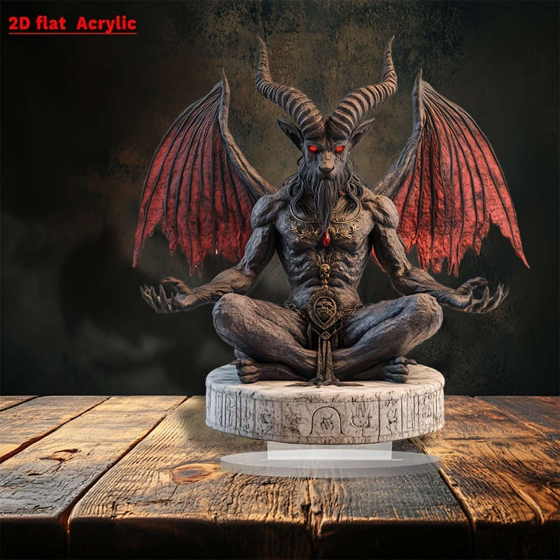 1pc 2D Flat  Acrylic Ancient Devil Desktop Decoration Bohemian Style Inspirational Theme Multi-pu