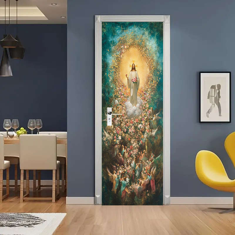 1pc 95.0x209.8cm Jesus Christian Themed Stickers
