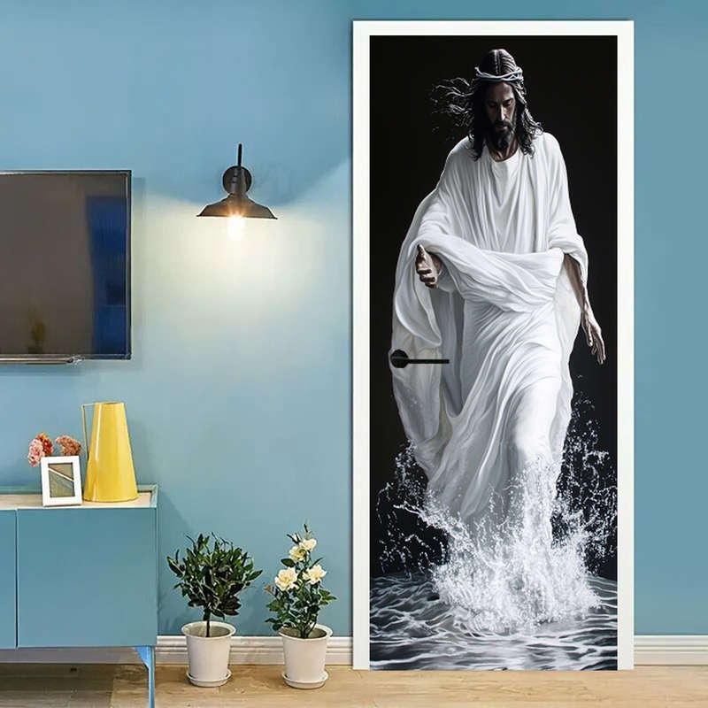 1pc 95.0x209.8cm Jesus Christian Themed Stickers
