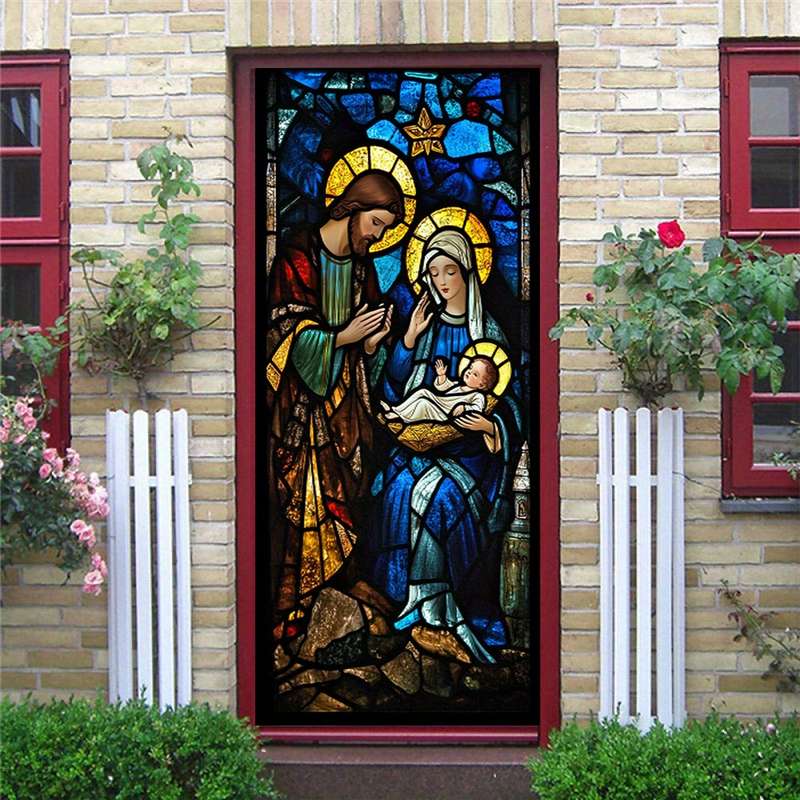 1pc 95.0x209.8cm Jesus Christian Themed Stickers