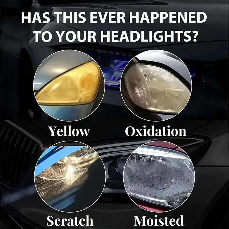 1pc Car Headlight Restoration Kit No-Polish Oxidation Removal Brightness Enhancement for All Models