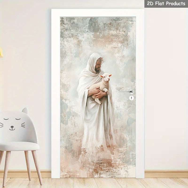 1pc 95.0x209.8cm Jesus Christian Themed Stickers