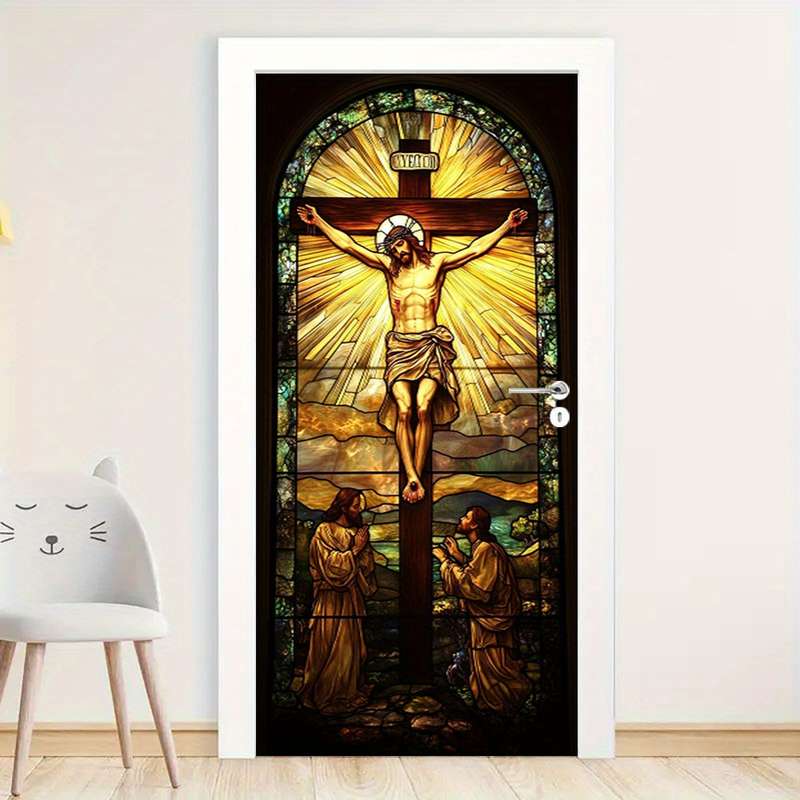 1pc 95.0x214.88cm Jesus Christian Themed Stickers