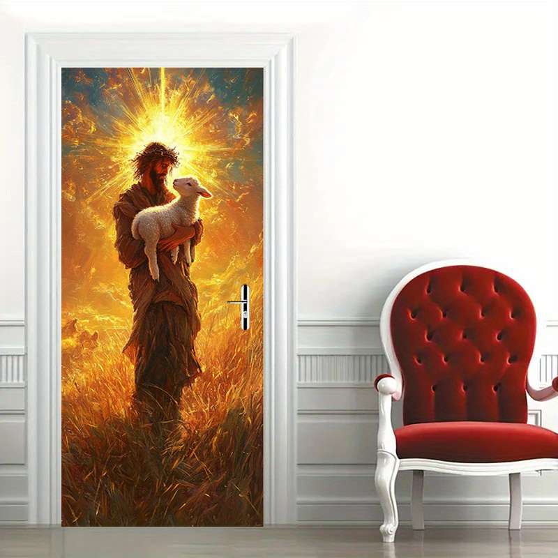 1pc 95.0x209.8cm Jesus Christian Themed Stickers