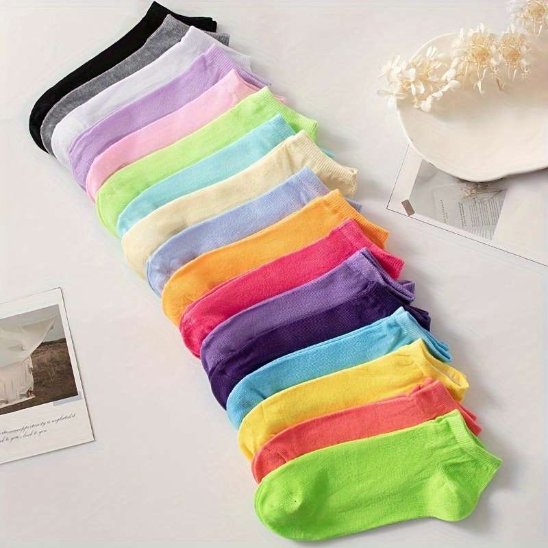 20 Pairs Of Mixed Colors Random Hair One Size High Elastic Socks