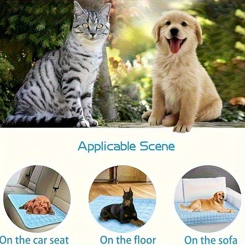 1PC Pet Mat Ice Sliky Fiber Fabric Cooling Mat Coffee Color Size XS 40x30cm 60g