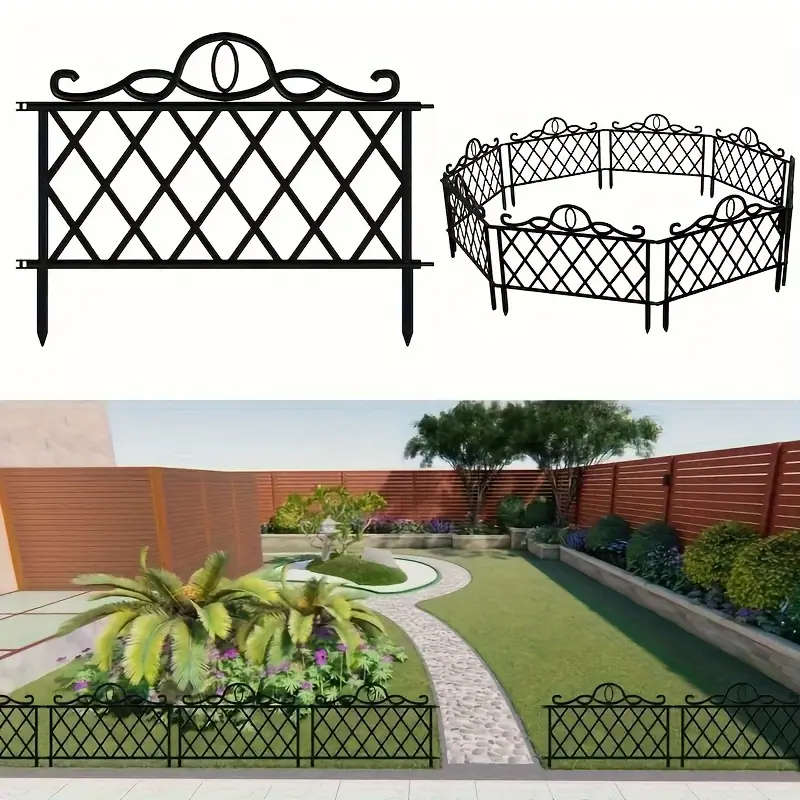 4 Pieces Durable Plastic Decorative Garden Border Fence