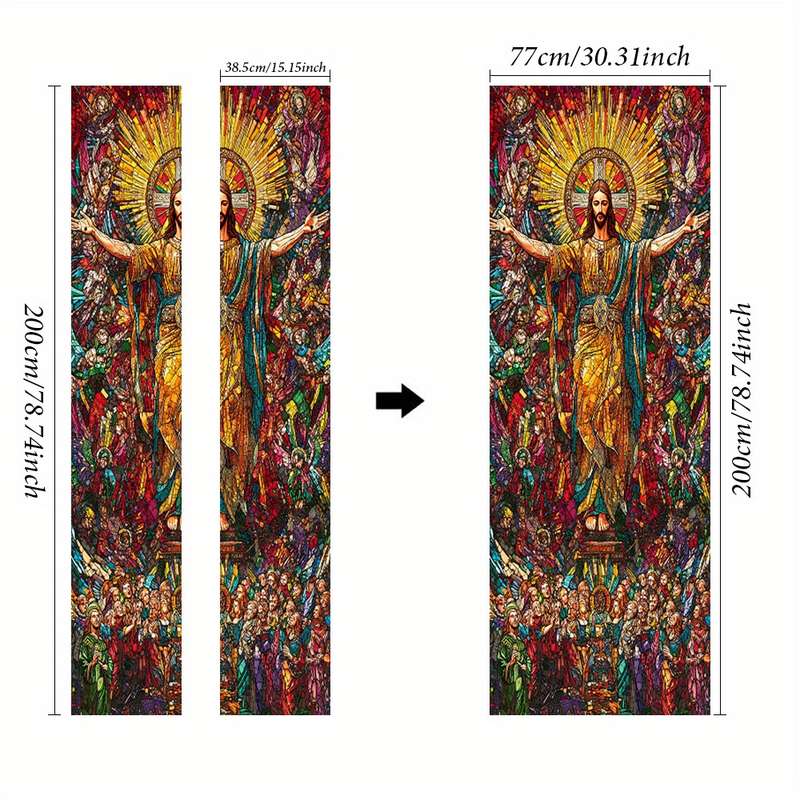 1pc 95.0x209.8cm Jesus Christian Themed Stickers