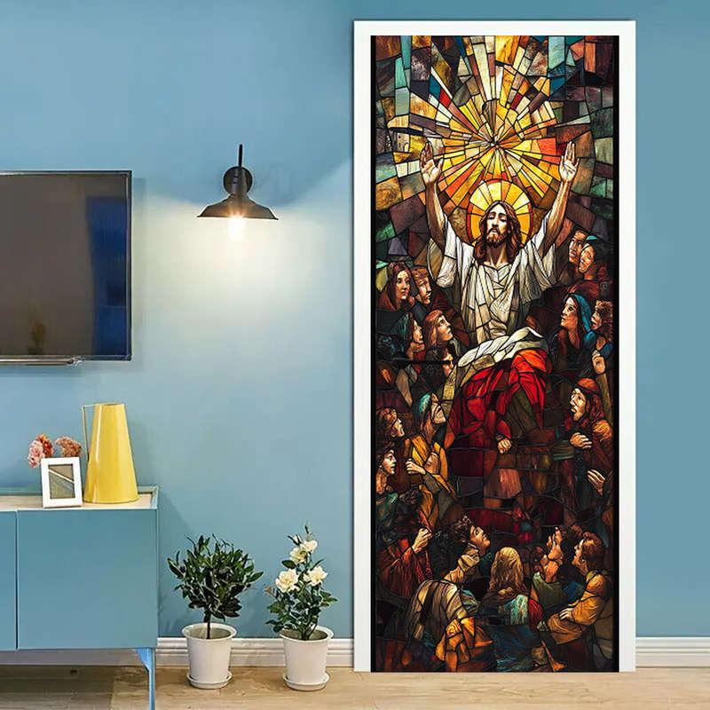 1pc 95.0x214.88cm Jesus Christian Themed Stickers