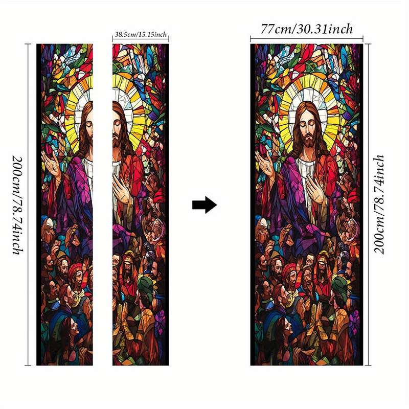 1pc 95.0x214.88cm Jesus Christian Themed Stickers