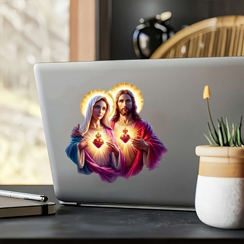 1pc 12.98cm x 11.99cm Jesus Christian Themed Stickers