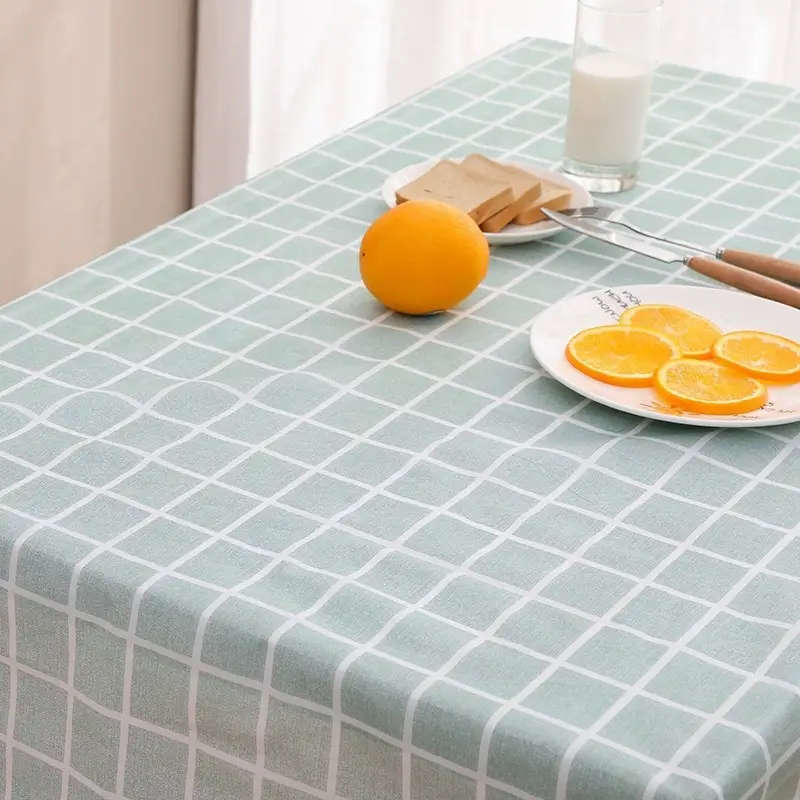 Grid Pattern Pvc Tablecloth