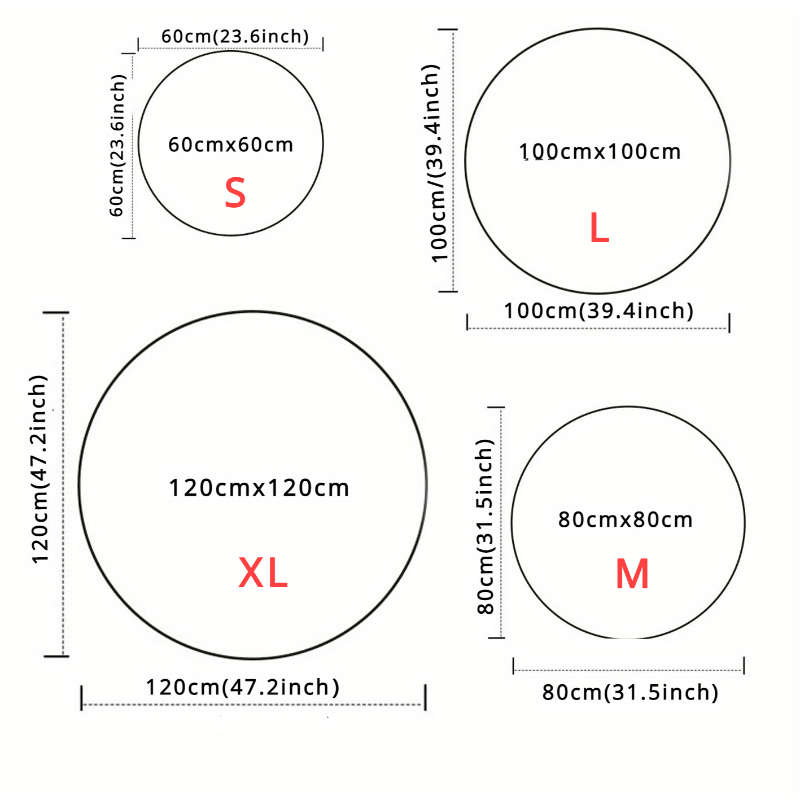 1Pc 47.24x47.24inch 120x120cm Floor Mat