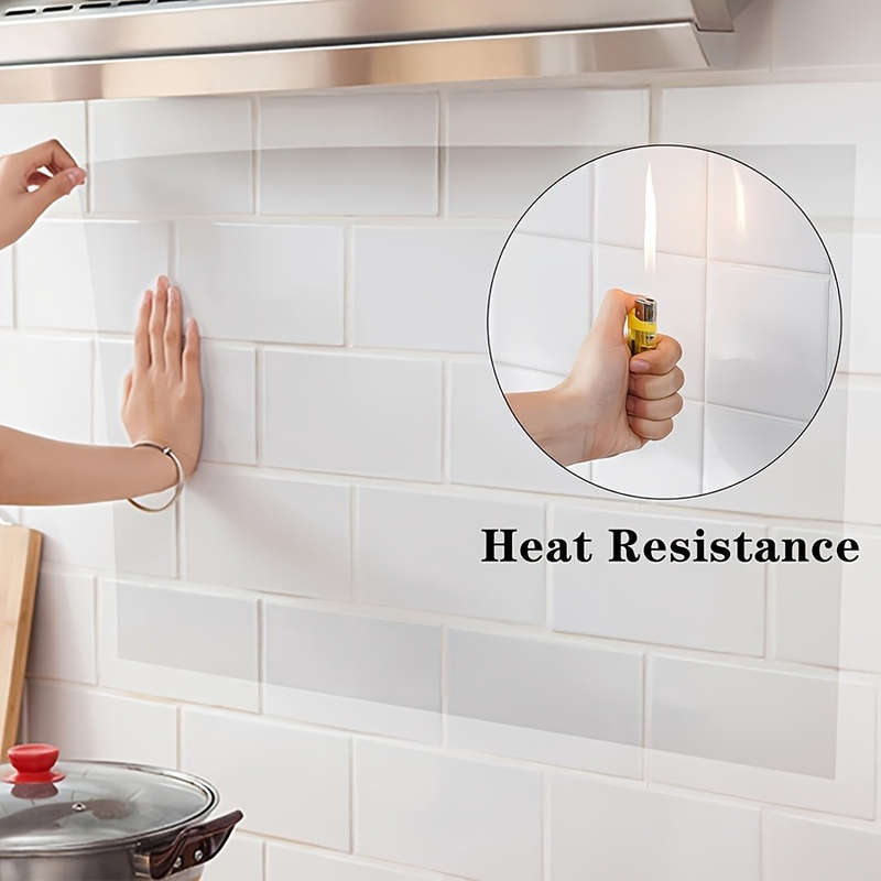 1pc 2m Long Invisible Kitchen Oil-Proof Film High-Temperature Resistant Static Cling Plastic Pro