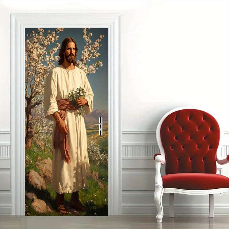 1pc 95.0x214.88cm Jesus Christian Themed Stickers