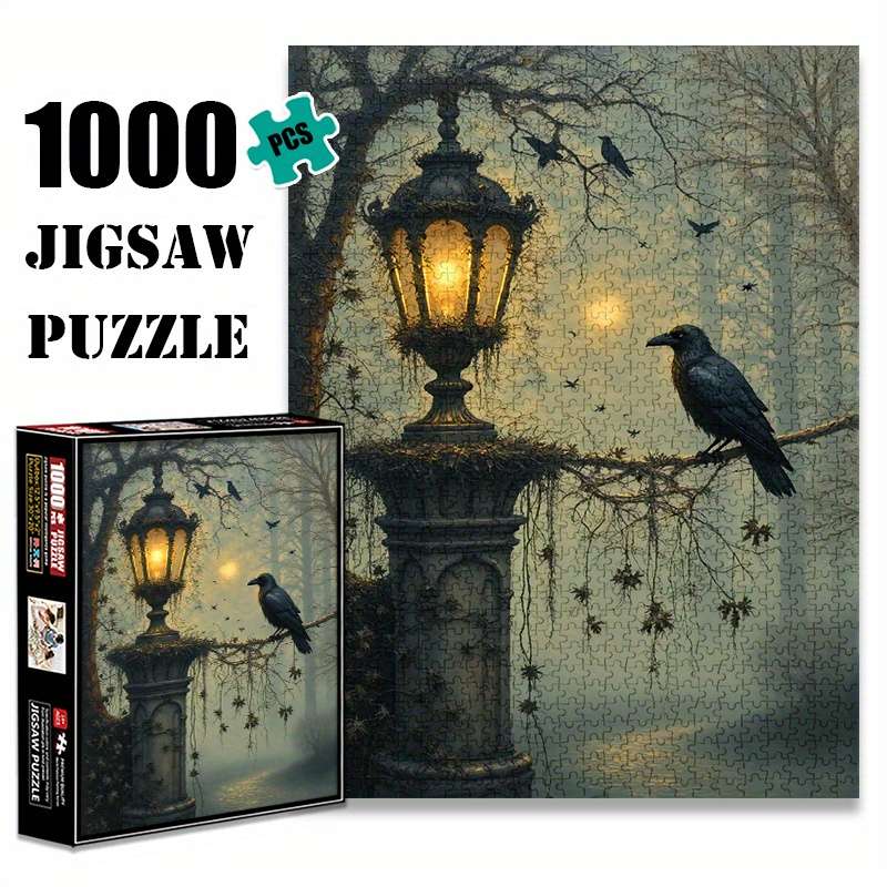 1000pcs Raven Lantern Paper Puzzle Large Adult Jigsaw Toy with Waterproof Scrat