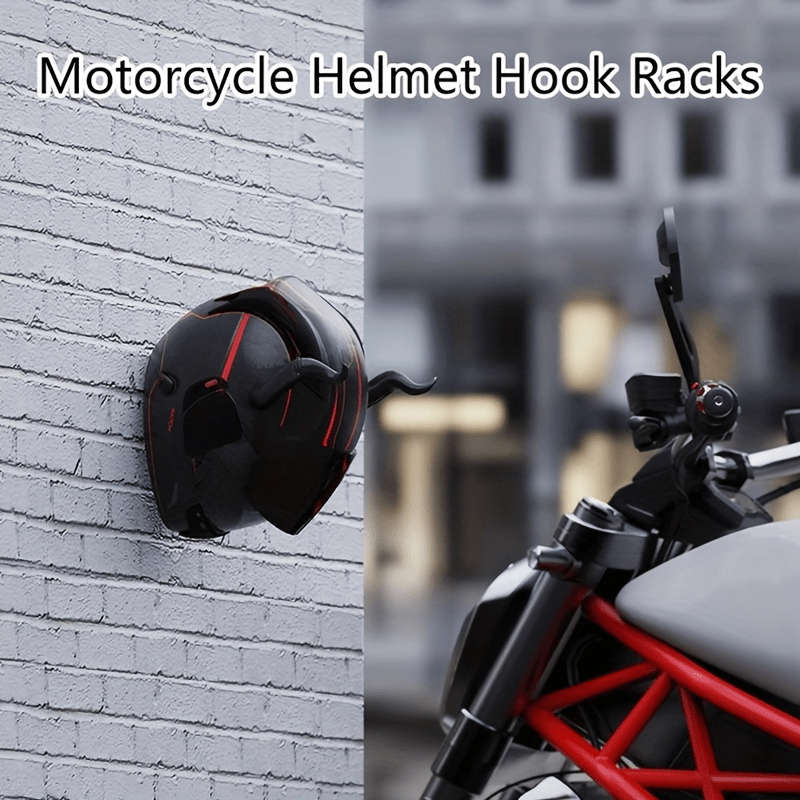 1pc Durable Unisex-Adult ABS Wall-Mounted Motorcycle Helmet Hook Rack with Key HookMultiuse Helme