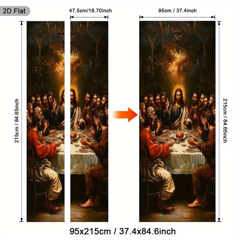 1pc 30.3x78.7 inches   77x200 cm   Jesus Christian Themed Stickers