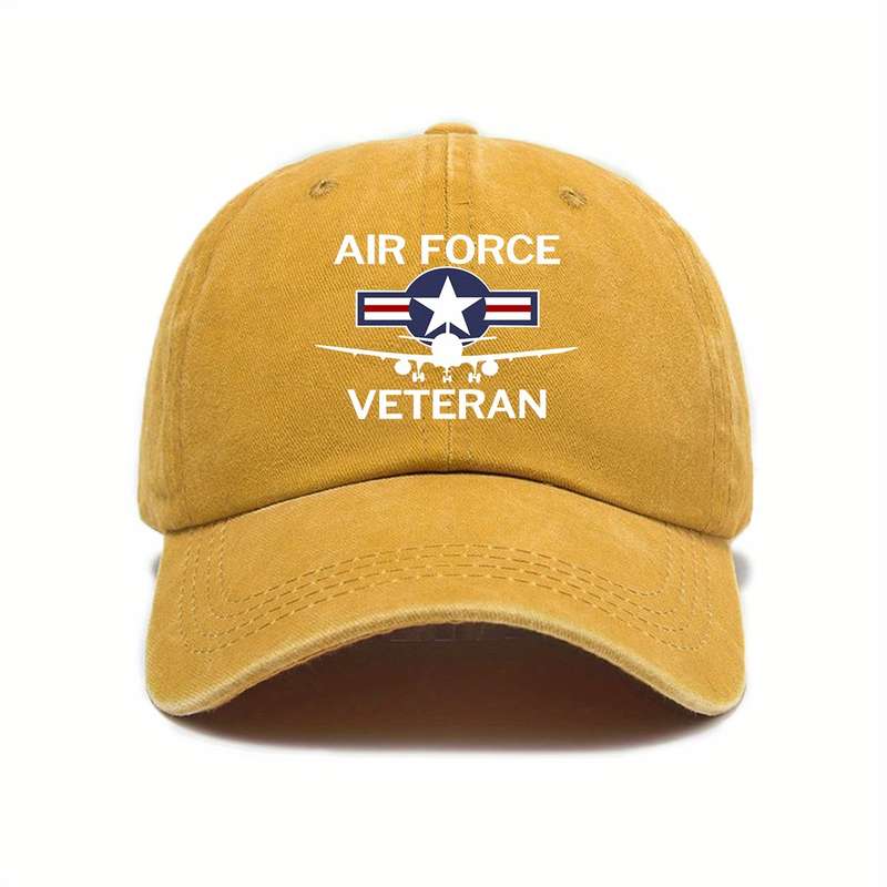 1pc Minimalist Adjustable Baseball Cap with Air Force Veteran Embroidery Sun Protection Casual