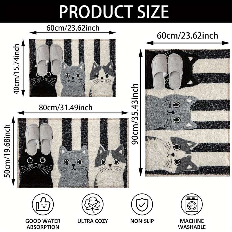 1Pc 60x40cm 23.6x15.7inch Floor Mat