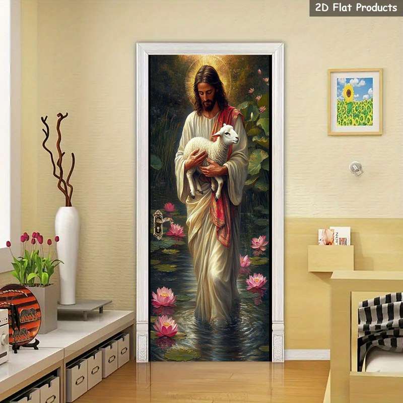 1pc 95.0x214.88cm Jesus Christian Themed Stickers