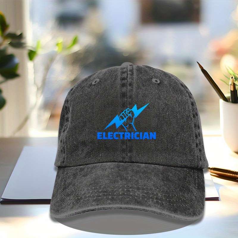 1pc ELECTRICIAN! Baseball Cap Casual Outdoor Sun Hat for Men Women Adjustable 100% Cotton Hat