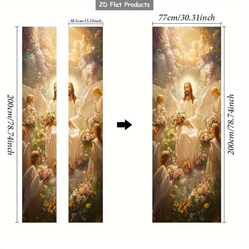 1pc 95.0x209.8cm Jesus Christian Themed Stickers