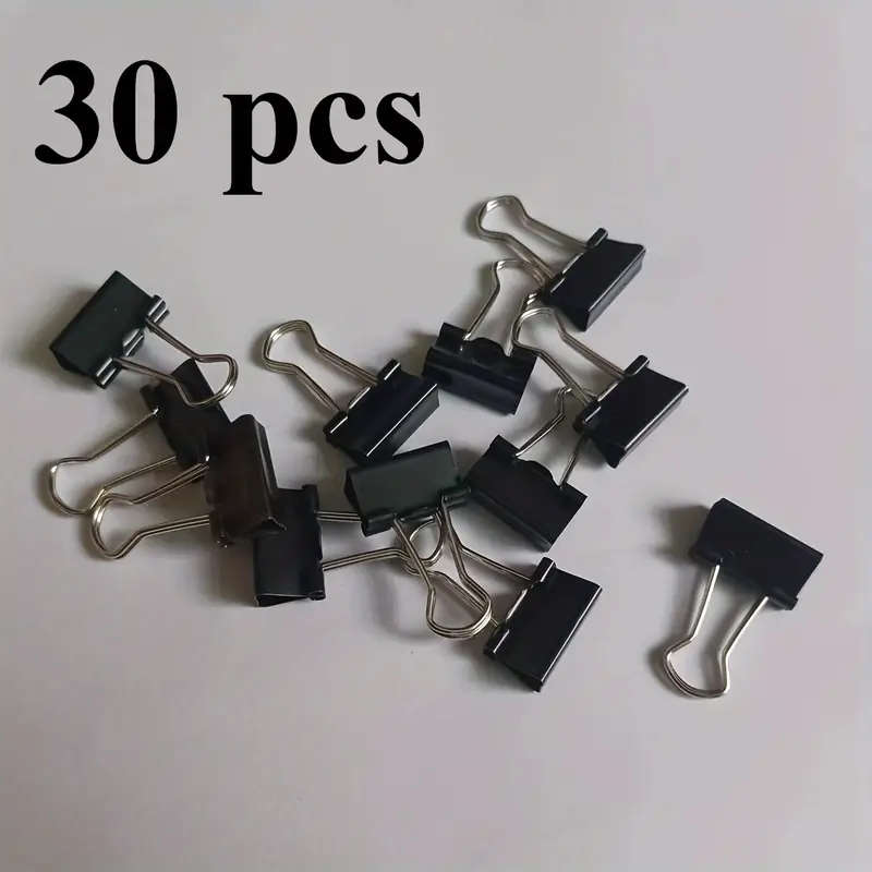 30pcs Durable Rust-Resistant Metal Binder Clips Small Paper Clamps for Office Classroom Teachers