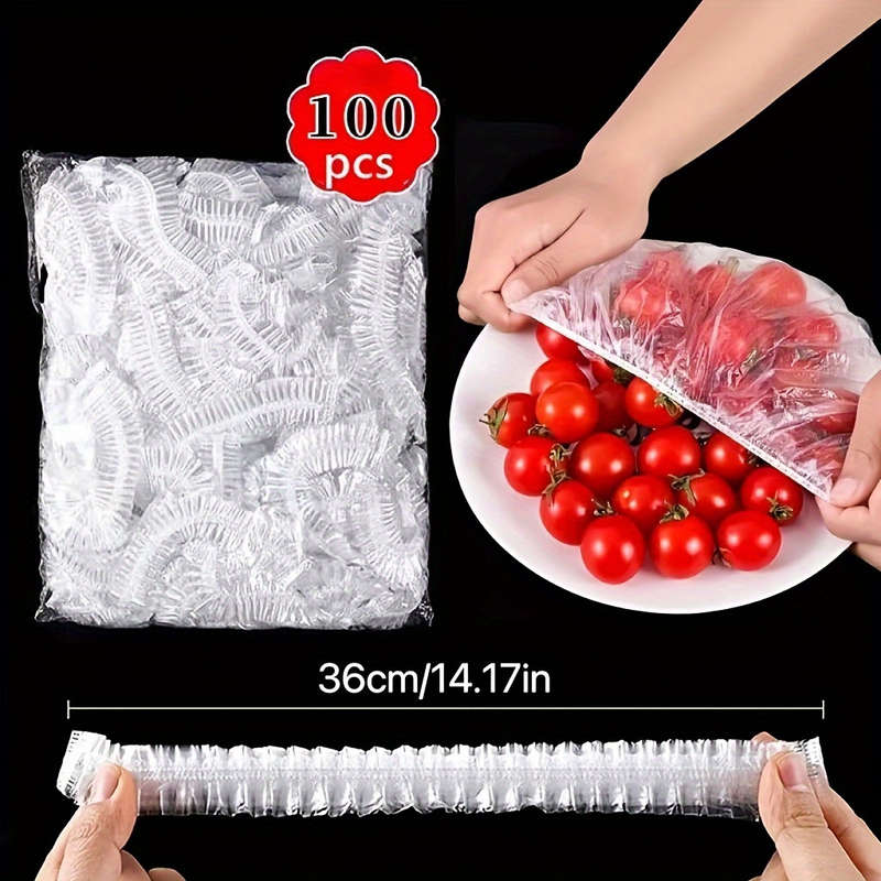 100 Pcs Food Grade Plastic Wrap Disposable