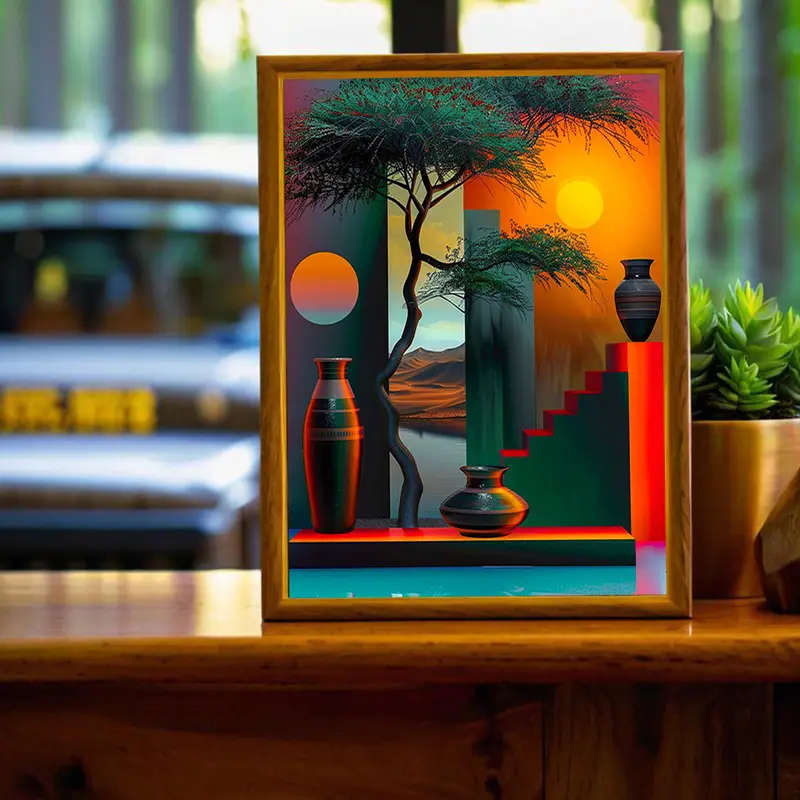 1pc An Abstract African-Themed Canvas Art Piece Without a Frame Measuring 30.48X40.64 cm Featuring T