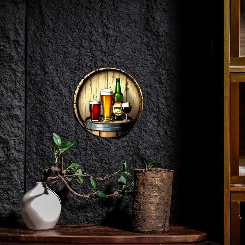 1 8" Round Beer Decorative Sign