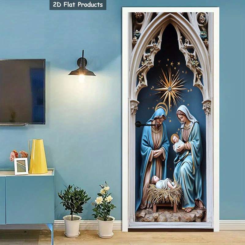 1pc 95.0x214.88cm Jesus Christian Themed Stickers