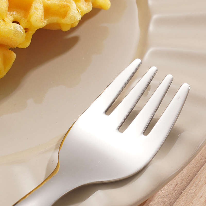 3pcs Set Stainless Steel Short Handle Spoon and Fork Portable Teaspoon for Milk Powder Ice Cr