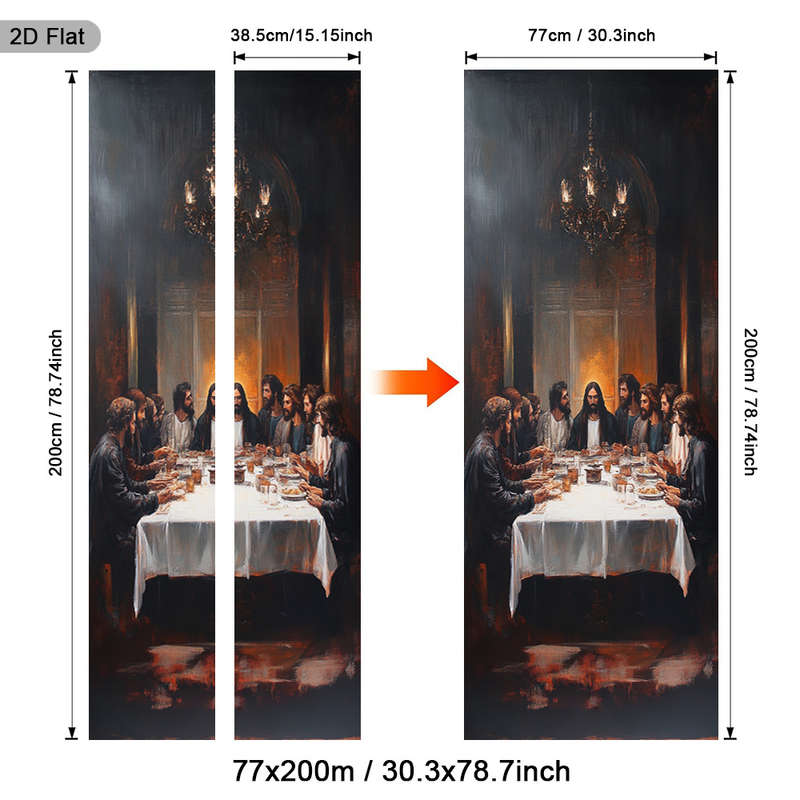 1pc 30.3x78.7 inches   77x200 cm   Jesus Christian Themed Stickers