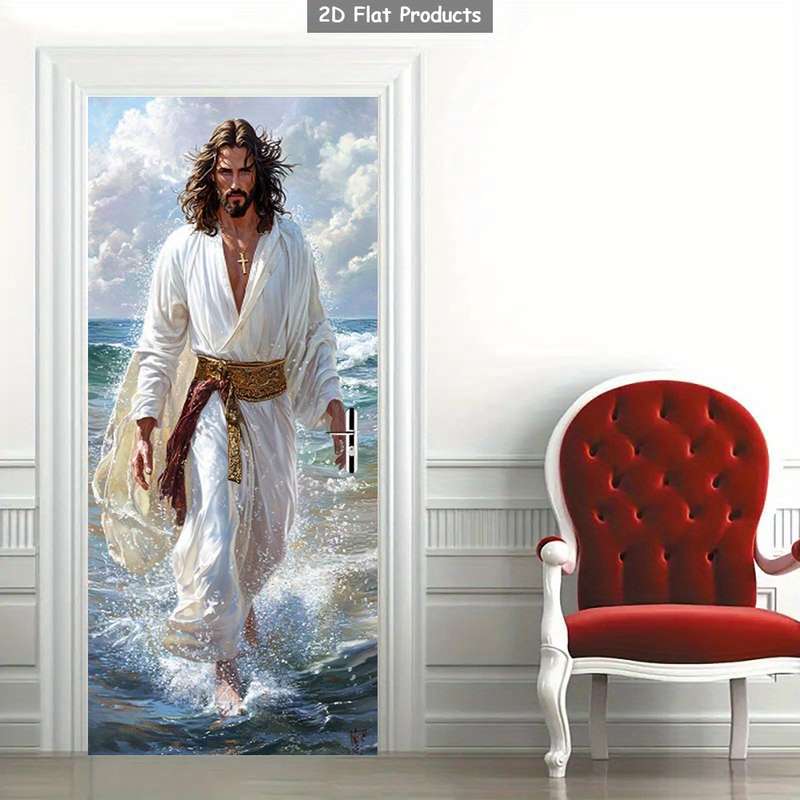1pc 95.0x214.88cm Jesus Christian Themed Stickers