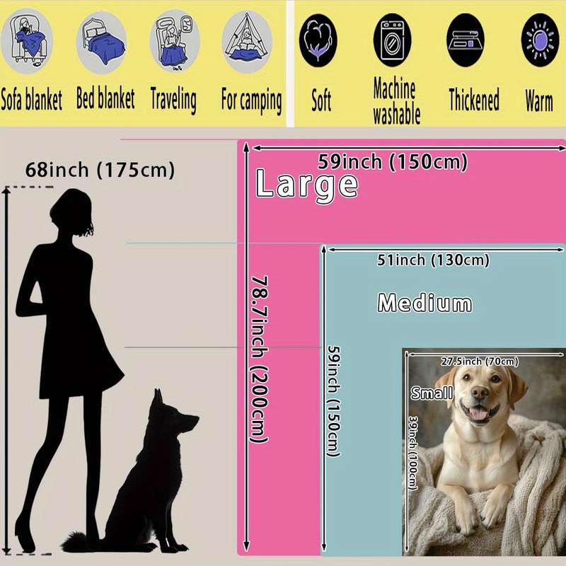 1ps Blanket Size 70X100Cm 27.5X39In