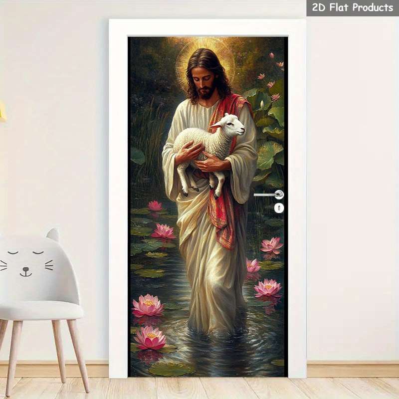 1pc 95.0x214.88cm Jesus Christian Themed Stickers