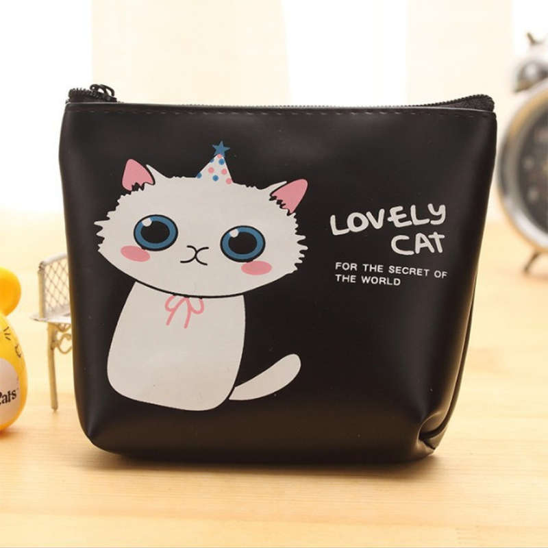 1pc Women's Cat-Themed Zipper Coin Purse Compact Wallet with Adorable Cartoon Kitty Design Multi