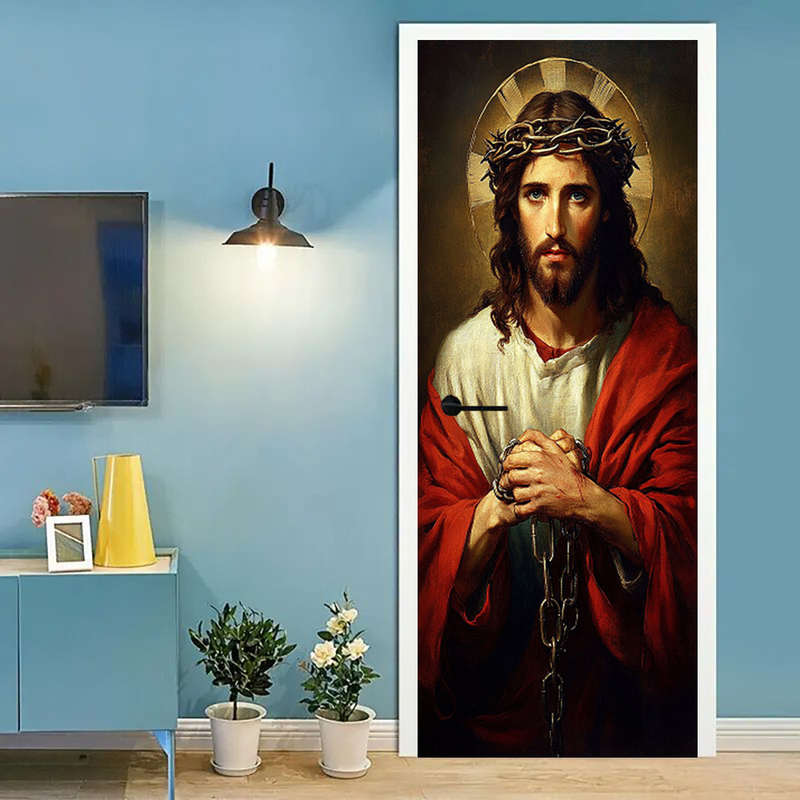 1pc 95.0x214.88cm Jesus Christian Themed Stickers