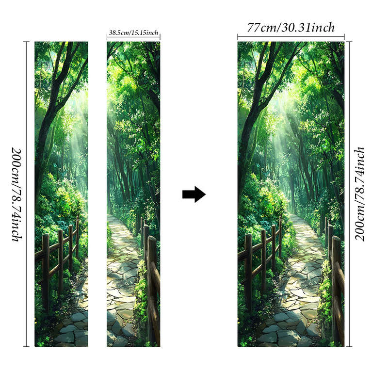 1Pc 76.96x199.9cm Door Window Sticker