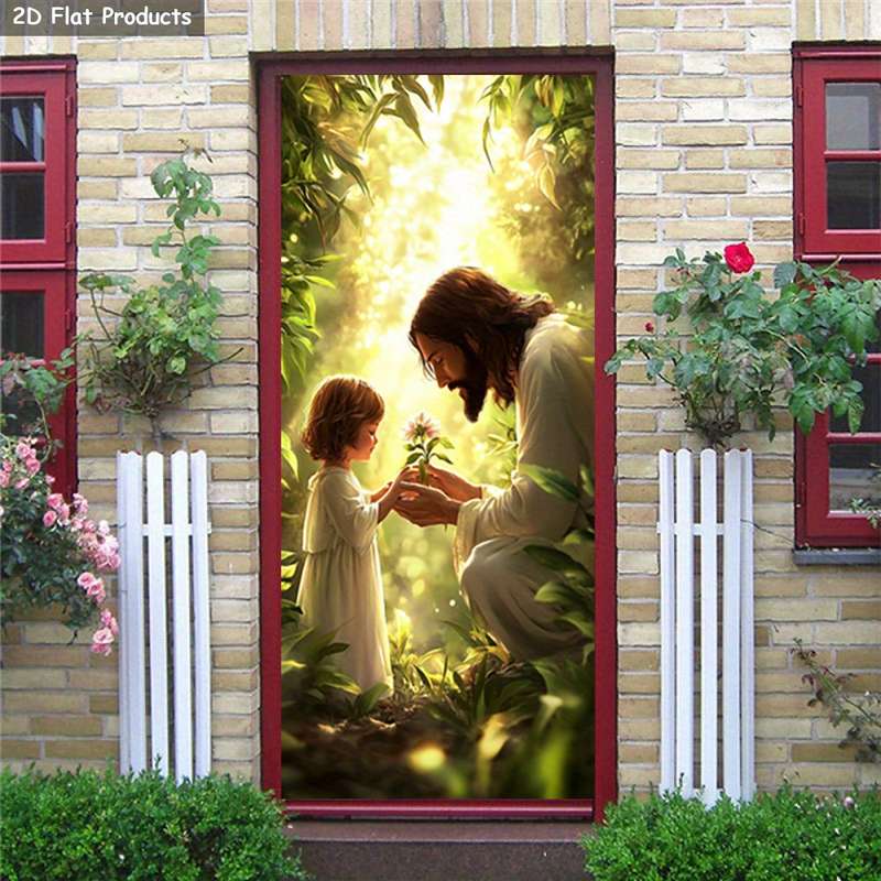 1pc 95.0x209.8cm Jesus Christian Themed Stickers
