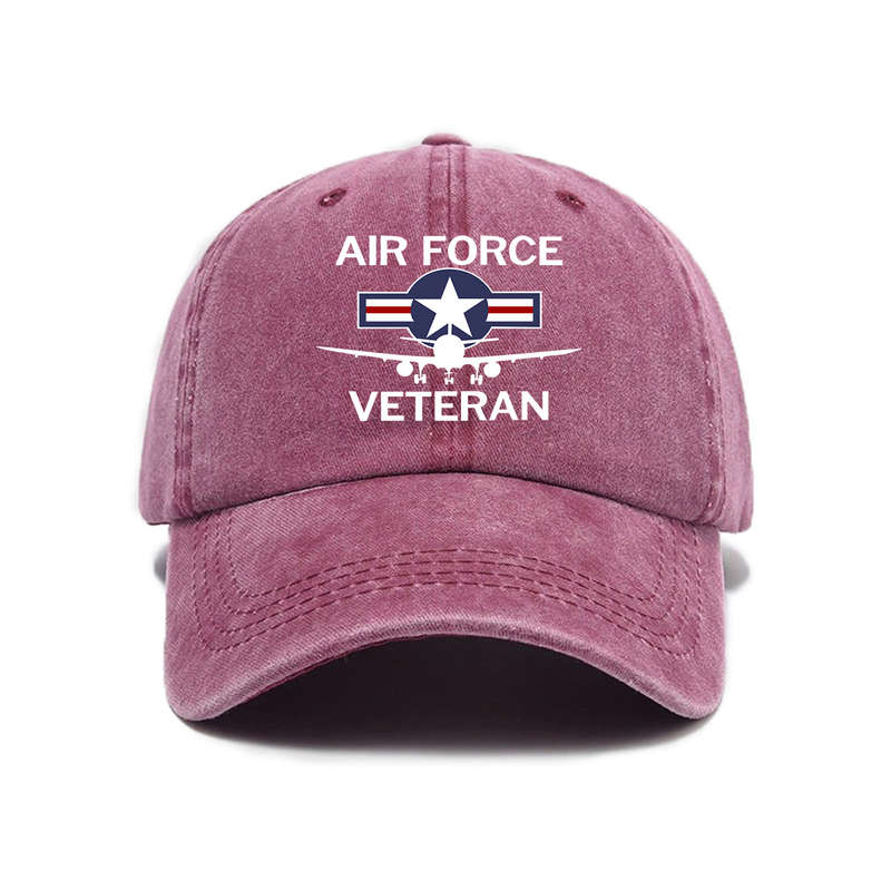 1pc Minimalist Adjustable Baseball Cap with Air Force Veteran Embroidery Sun Protection Casual